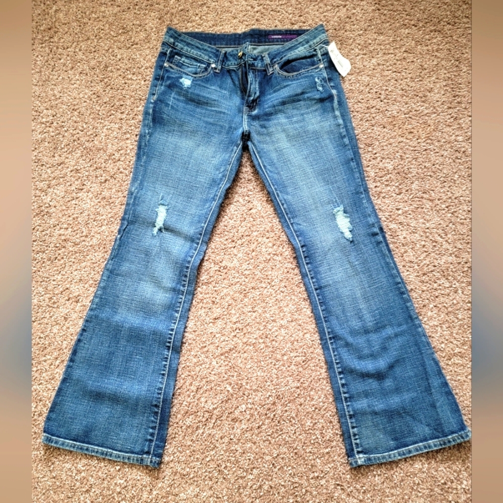 Vigoss Blue Flare Wide Leg Jeans Classic Style